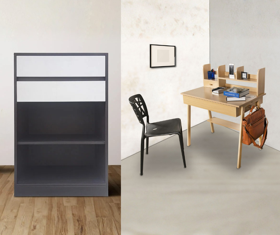 Study Table With Book Shelf  Combo 2
