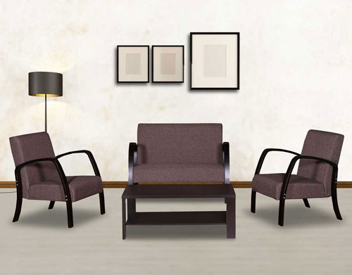 Amber Sofa Set (2+1+1,Brown )