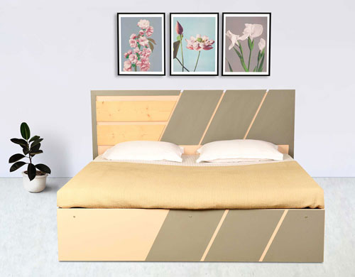 Streak King Size Bed With Mattress And Side Table