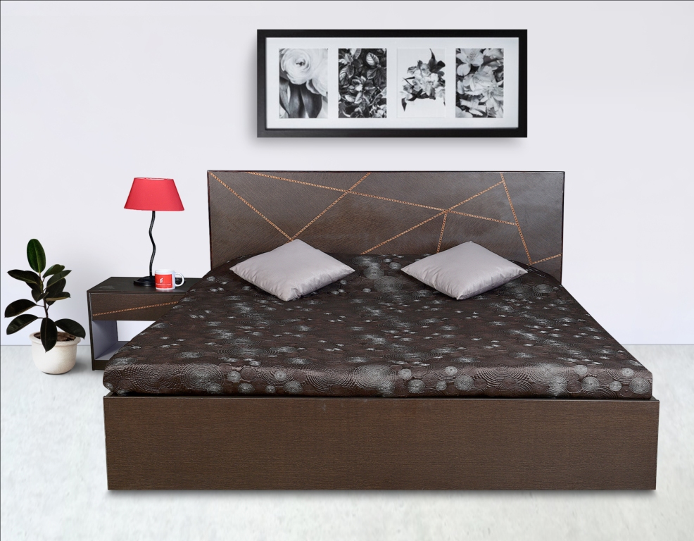 Starlight Queen Size Bed with Mattress and Side Table