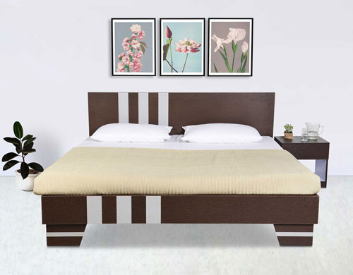 Avena Queen Double Bed with Mattress And Side Table